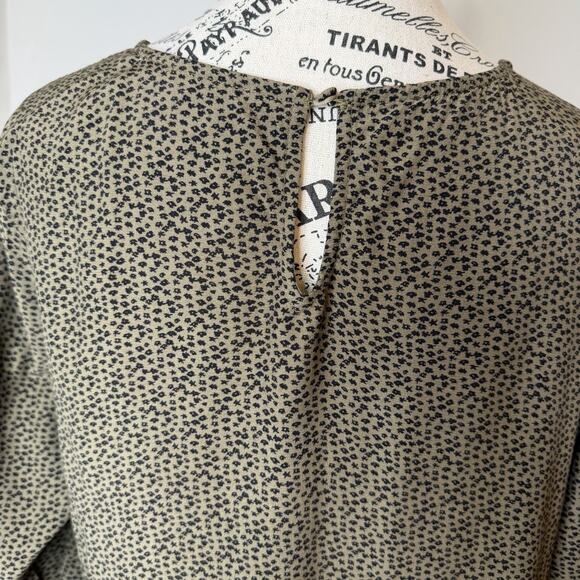 Loft Women’s Maxi Dress Granny Gown Size Medium Ruffled Bottom Olive Green - Picture 5 of 10